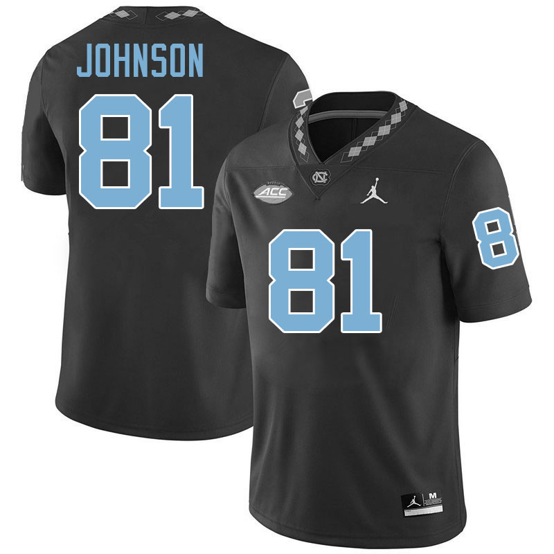 #81 Aziah Johnson North Carolina Tar Heels Jerseys,Apparels,Uniforms Stitched-Black